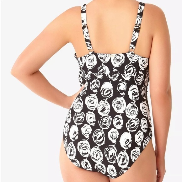 Anne Cole Underwire Ruched One Piece Swimsuit NWT - Picture 2 of 5